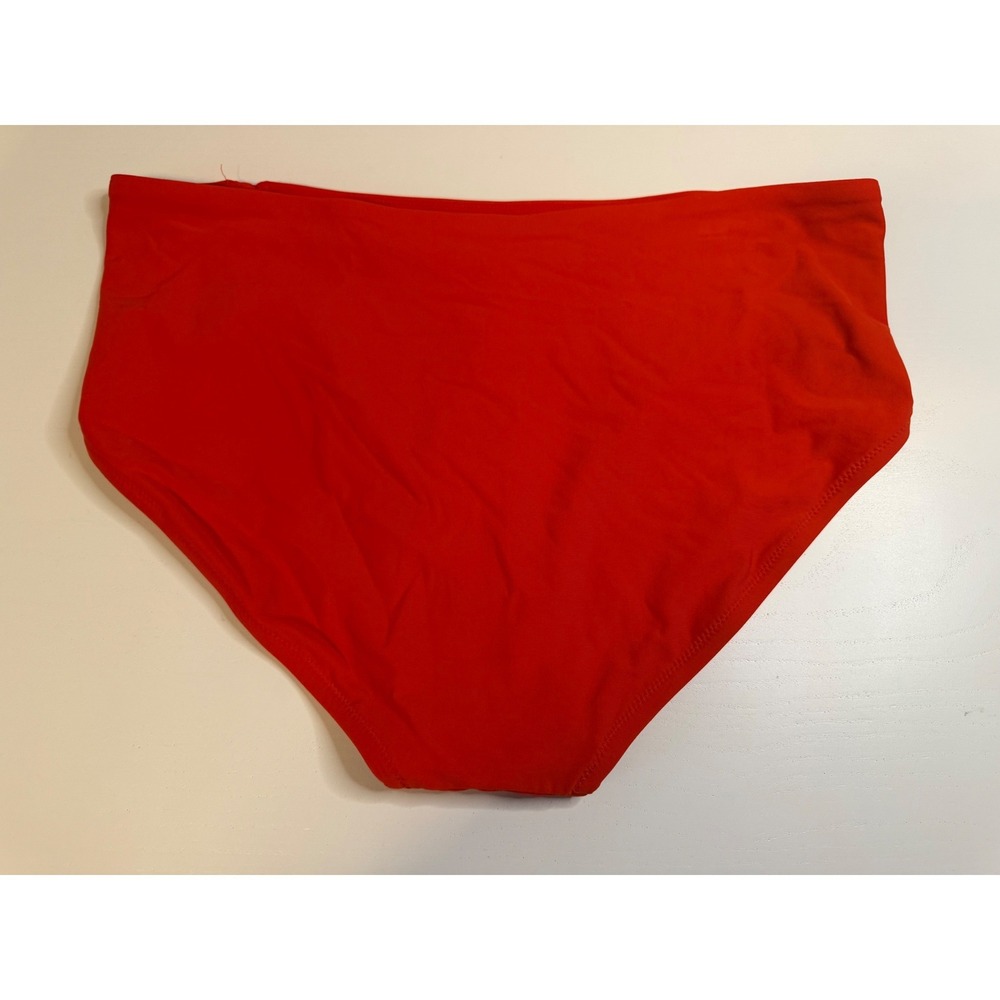 CALIA Women Red Mid-Rise Ruched Bikini Swim Bottoms NWT WSA34401SP25 Size L - Picture 4 of 5